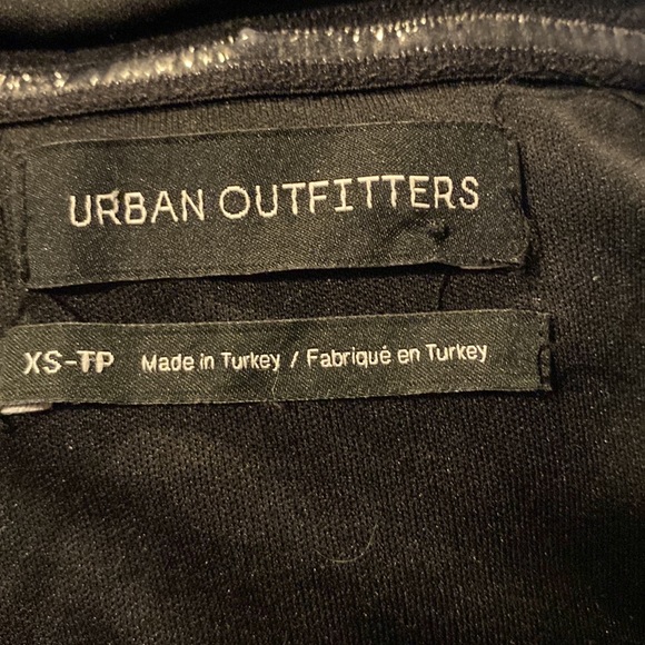 URBAN OUTFITTERS UO SENA black strapless ribbed bodysuit crop XS cigarette pant - Picture 2 of 3